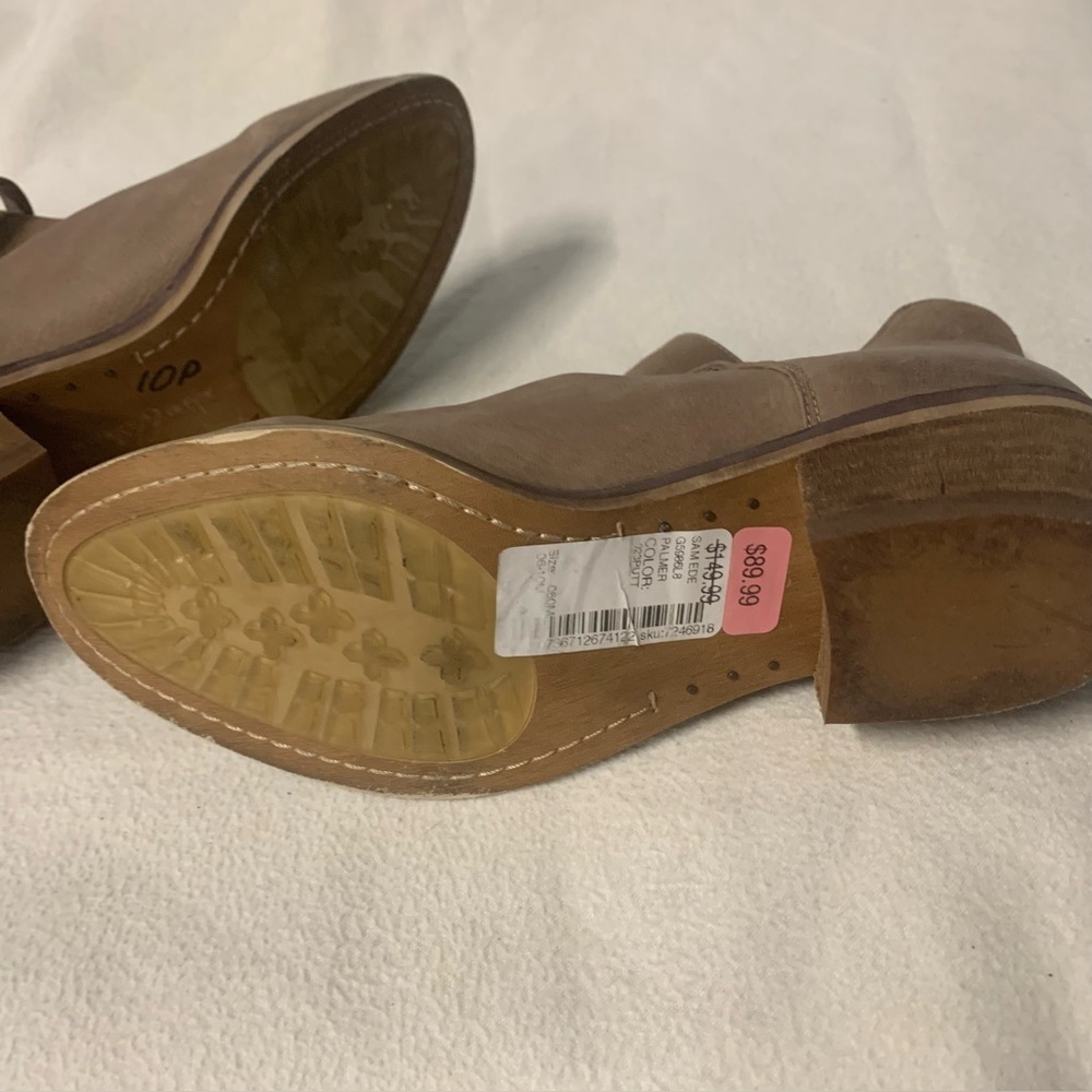 Sam Edelman Palmer G5986L8 Distressed Leather Womens Size 6 Putty Ankle Booties - Picture 8 of 11